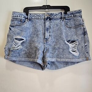 Distressed Denim Shorts